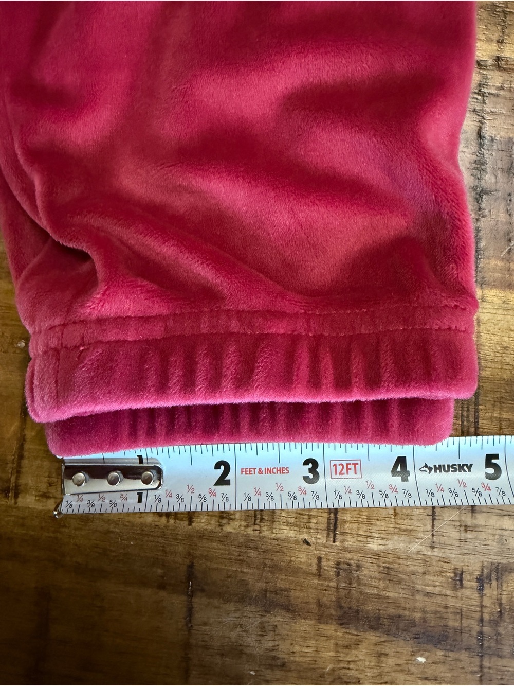 Women’s Burgundy Velour Jogger Pants size XS - Picture 7 of 9